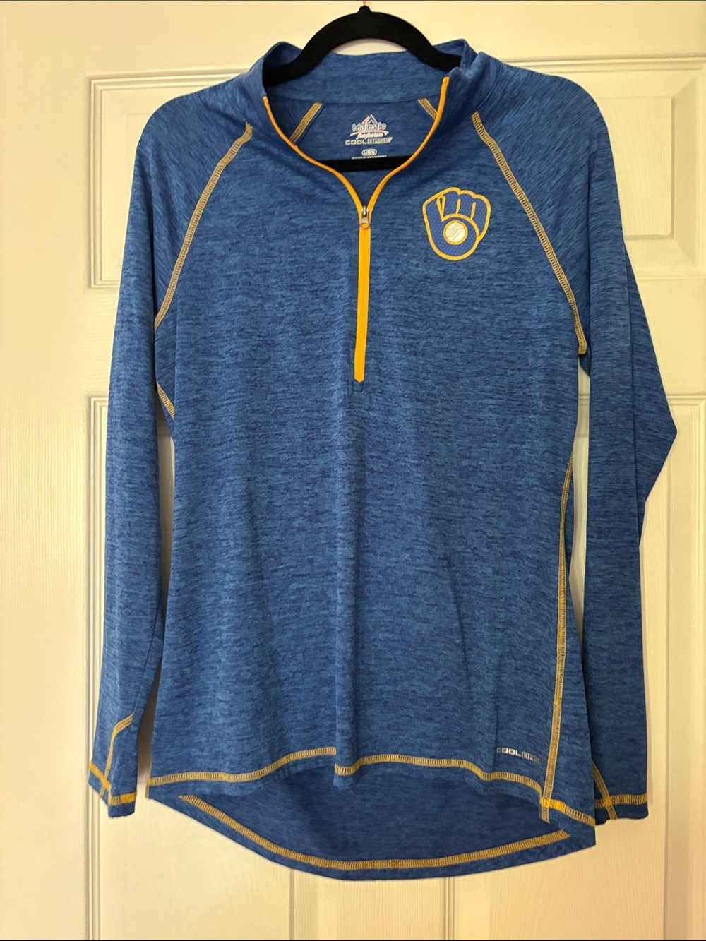 Majestic Blue Milwaukee Brewers Long-Sleeve Quarter-Zip